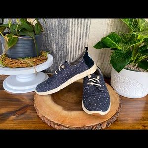 Toms Chambray denim dot sneakers